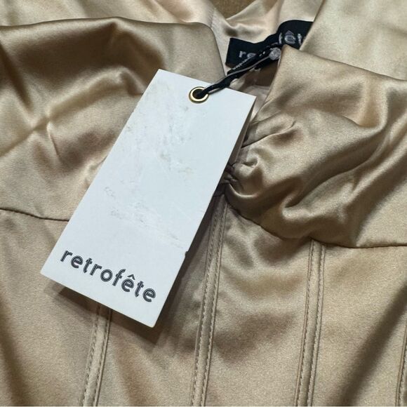 Retrofete Rozik Silk Corset Bodysuit Medium Gathered Bust Boning NWT $325 - Picture 8 of 16